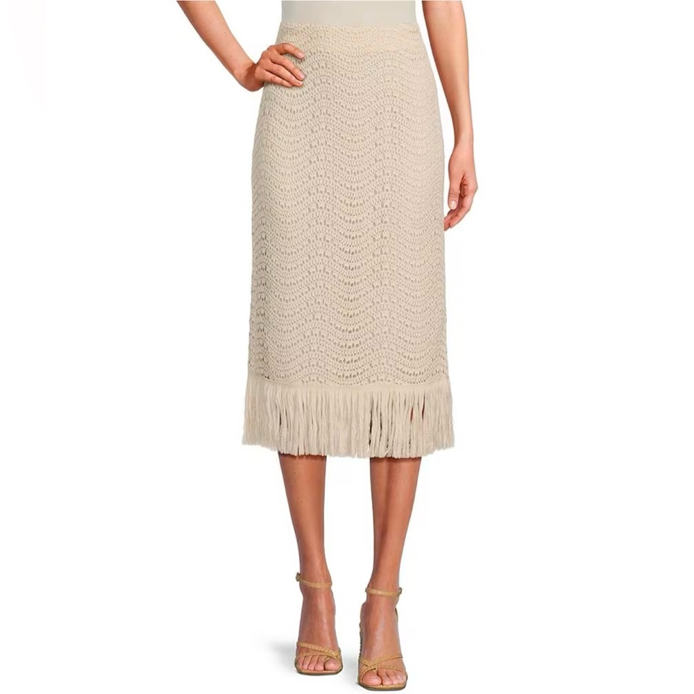 Antonio Melani Fringe Crochet Skirt